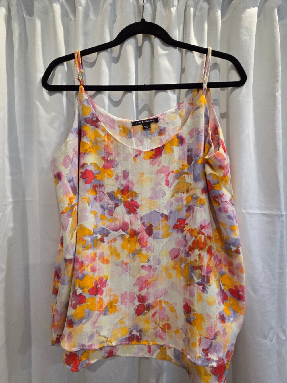 Zac & Rachel Floral Watercolor Print Layered Popover Cami Size Large